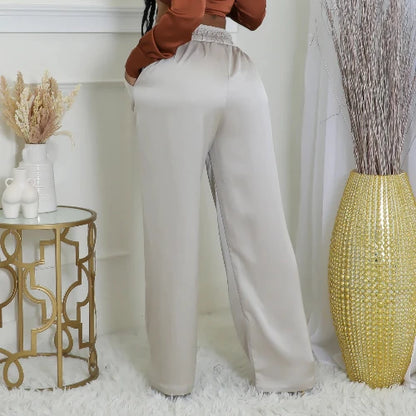 FASHION BEIGE LACE PANT